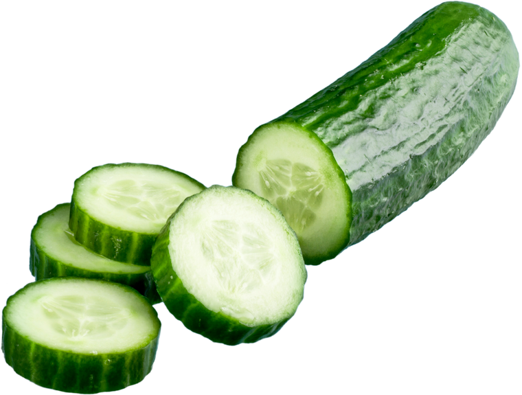 Cucumber and Sliced Cucumber - Isolated